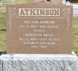 Henrietta <I>Watts</I> Atkinson 