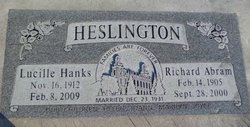 Lucille <I>Hanks</I> Heslington 