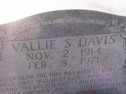 Vallie Sally <I>Stanley</I> Davis 