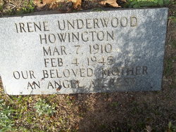 Irene Susie <I>Underwood</I> Howington 