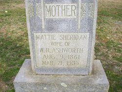 Martha Frances “Mattie” <I>Sheridan</I> Ashworth 