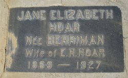 Jane Elizabeth <I>Berriman</I> Hoar 