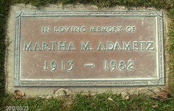 Martha M <I>Ray</I> Adametz 