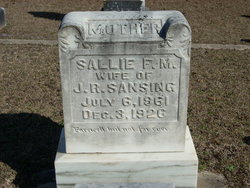 Sarah Frances Mildred “Sallie” <I>James</I> Sansing 