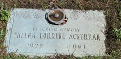 Thelma Lorrene <I>Jones</I> Ackerman 