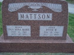 Edla Anna Marie <I>Pearson</I> Mattson 