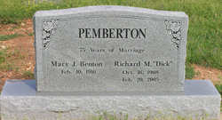 Mrs Mary Jacqueline <I>Benton</I> Pemberton 