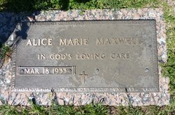 Alice Marie <I>Standage</I> Maxwell 