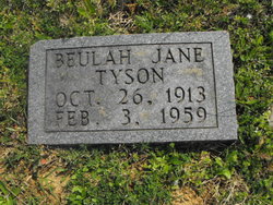 Beulah Jane <I>Taylor</I> Tyson 