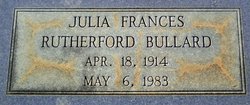 Julia Frances <I>Rutherford</I> Bullard 