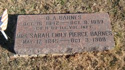 Emily Sarah Eunice “Emily /Sarah” <I>Pierce</I> Barnes 