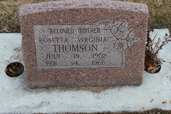 Rosetta “Virginia” <I>Anderson</I> Thomson 