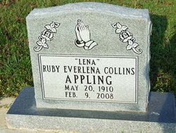 Ruby Lee “Lena” <I>Collins</I> Appling 