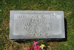 Mary Jane <I>Clifton</I> Erwin 