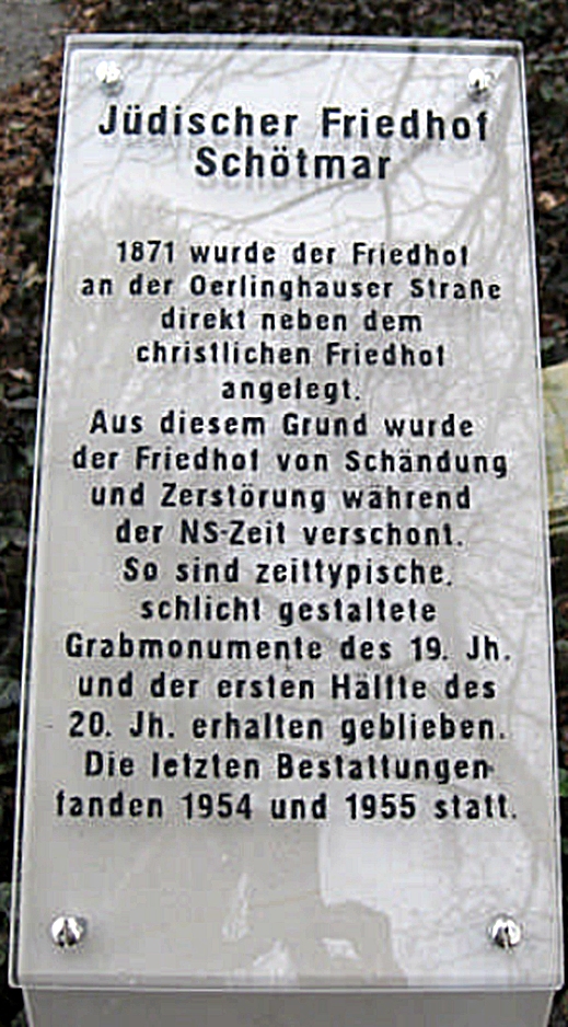Jüdischer Friedhof Bad Salzuflen-Schötmar
