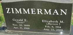 Elizabeth M <I>Henry</I> Zimmerman 