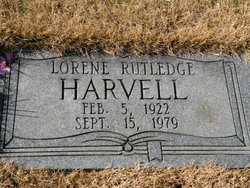 Lorene <I>Rutledge</I> Harvell 