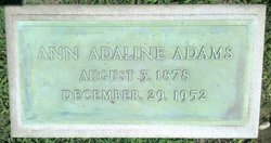 Ann Adaline <I>Brown</I> Adams 