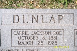 Carrie Jackson <I>Roe</I> Dunlap 