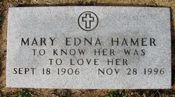 Mary Edna <I>Hamer</I> Hamer 
