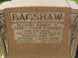 Janet Glen <I>Garlick</I> Bagshaw 