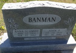 Anna <I>Schmidt</I> Banman 