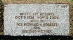Elizabeth Lee “Bettie Lee” <I>Summers</I> Roberts 