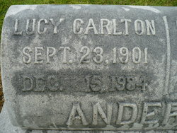 Lucy Elizabeth <I>Carlton</I> Anderson 