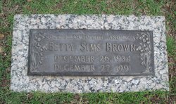 Betty <I>Sims</I> Brown 