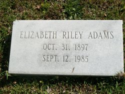 Elizabeth <I>Riley</I> Adams 