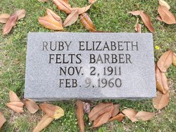 Ruby Elizabeth <I>Felts</I> Barber 