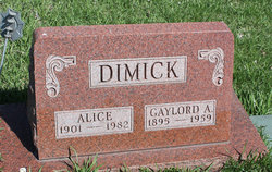 Alice S <I>Shaefer</I> Dimick 