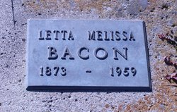 Letta Melissa <I>Thompson</I> Bacon 