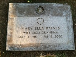 Mrs Mary Ella <I>Hamrick</I> Baines 