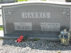 Mary Lilly “Mae” <I>Andrews</I> Harris 