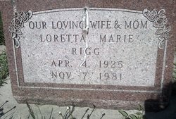 Loretta Marie <I>Cunningham</I> Rigg 