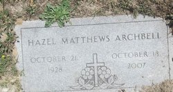 Hazel Virginia <I>Matthews</I> Archbell 