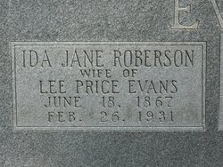 Ida Jane <I>Roberson</I> Evans 