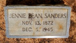 Arlecia Jane “Jennie” <I>Bean</I> Sanders 