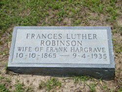 Frances Luther “Fannie” <I>Robinson</I> Hargrave 