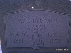Julia Avaline “Avie” <I>Dempsey</I> Cason 