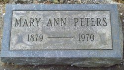 Mary Ann Elizabeth <I>Aaron</I> Peters 