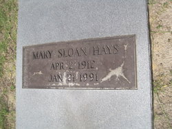 Mary <I>Sloan</I> Hays 