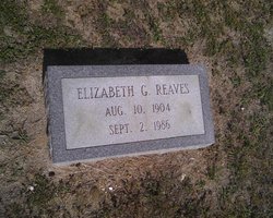 Elizabeth Jane <I>Gore</I> Reaves 