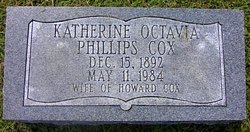 Katherine Octavia <I>Phillips</I> Cox 