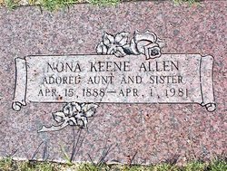 Nona Florence <I>Keene</I> Allen 