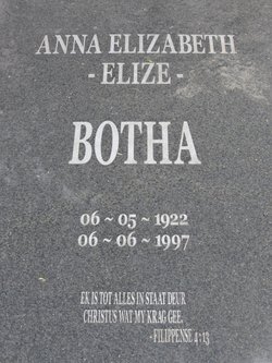 Anna Elizabeth “Elize” Botha 