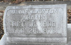 Mary Ollie <I>Lawton</I> Adams 