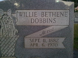 Willie Bethene <I>Gordon</I> Dobbins 