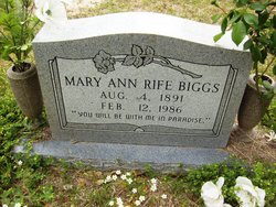 Mary Ann <I>Rife</I> Biggs 